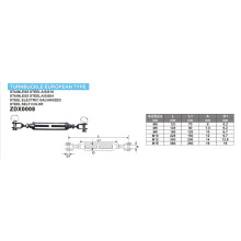 Métal Turnbuckle Type européen avec acier inoxydable